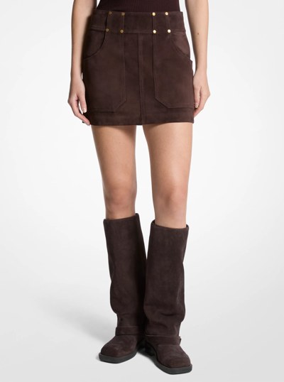 Suede Mini Skirt in CHOCOLATE | Michael Kors