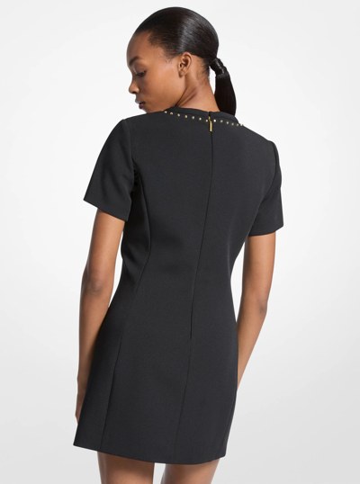 Studded Stretch Crepe Shift Dress in BLACK | Michael Kors