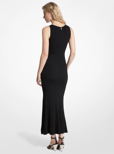 Ribbed Stretch Knit Tank Dress in BLACK | Michael Kors