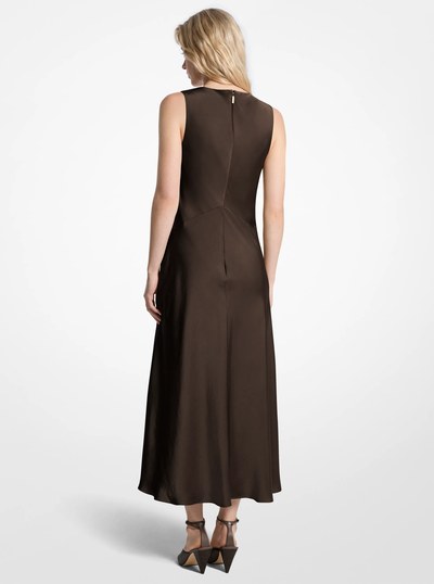 Satin Midi Dress in CHOCOLATE | Michael Kors
