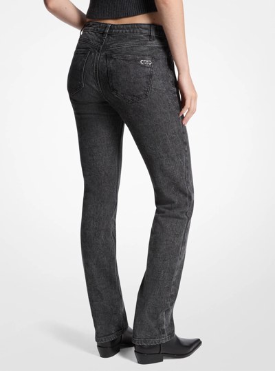 Stretch Denim Cigarette Jeans in CHARCOAL CRSH WASH | Michael Kors