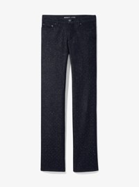Jean cigarette en denim extensible &agrave; clous