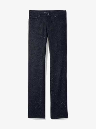 Jean cigarette en denim extensible &agrave; clous in NOIR D&Eacute;LAV&Eacute; | Michael Kors