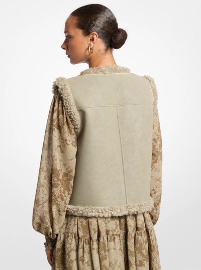 Faux Shearling Vest in DUSTY SAGE | Michael Kors