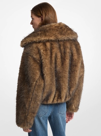 Faux Fur Jacket in DARK CAMEL | Michael Kors