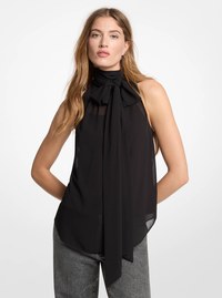 Georgette Sleeveless Scarf Top