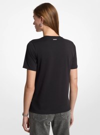 Embellished Logo Cotton Jersey T-Shirt