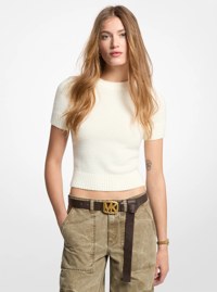 Knit Short-Sleeve Sweater