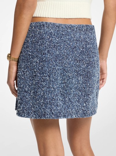 Needle Punch Denim Mini Skirt in DUSK BLUE WASH | Michael Kors