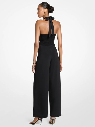 Stretch Matte Jersey Halter Jumpsuit in BLACK | Michael Kors