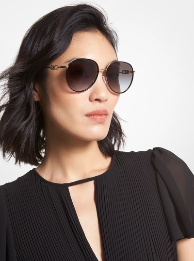 Empire Aviator Sunglasses in BLACK | Michael Kors