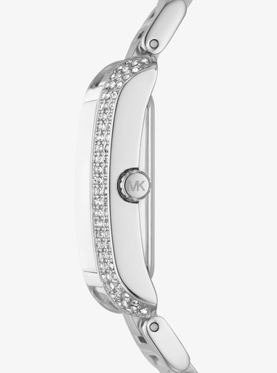 Mini Emery Pav&eacute; Silver-Tone Watch in SILVER | Michael Kors