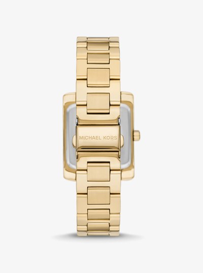 Oversized Emery Pav&eacute; Gold Tone Watch in GOLD | Michael Kors