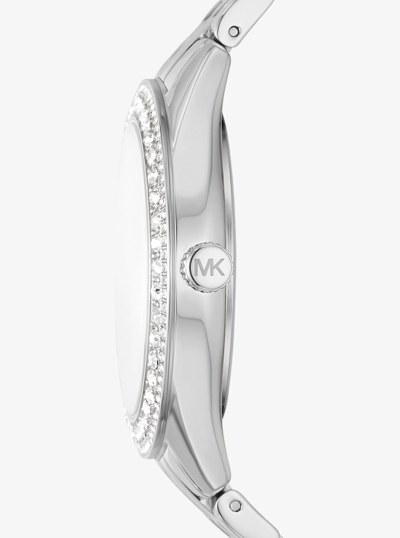 Harlowe Pav&eacute; Silver-Tone Watch in SILVER | Michael Kors