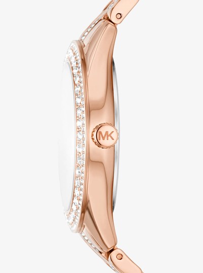 Harlowe Pav&eacute; Rose Gold-Tone Watch in ROSE GOLD | Michael Kors