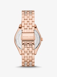 Harlowe Pav&eacute; Rose Gold-Tone Watch