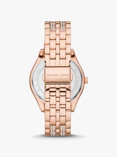 Harlowe Pav&eacute; Rose Gold-Tone Watch in ROSE GOLD | Michael Kors