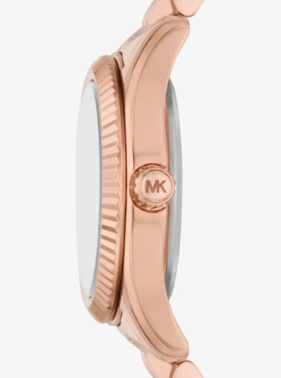 Petite Lexington Pav&eacute; Rose Gold-Tone Watch in ROSE GOLD | Michael Kors