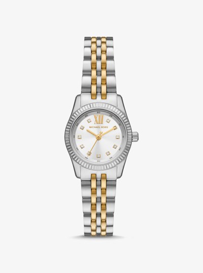 Petite Lexington Pav&eacute; Two-Tone Watch in TWO TONE | Michael Kors