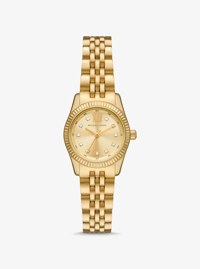 Petite Lexington Pav&eacute; Gold-Tone Watch