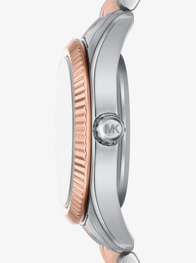 Lexington Pav&eacute; Two-Tone Watch and Slider Bracelet Gift Set in ROSE GOLD | Michael Kors