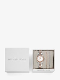 Set de regalo con reloj Lexington en dos tonos con pav&eacute; y pulsera