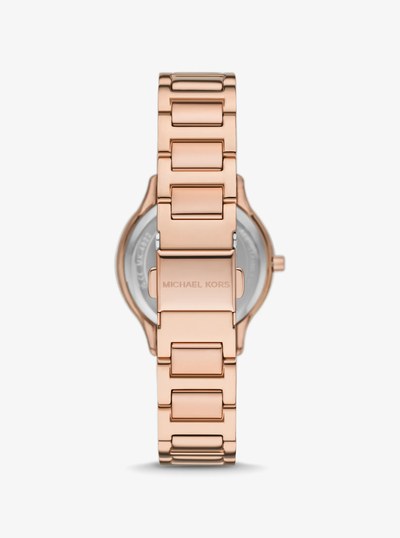 Mini Sage Pav&eacute; Rose Gold-Tone Watch in ROSE GOLD | Michael Kors
