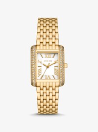 Petite Emery Pav&eacute; Gold-Tone Watch