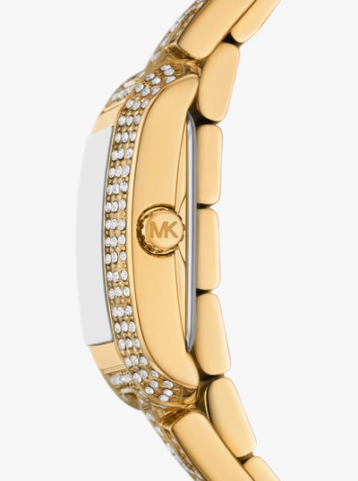 Petite Emery Pav&eacute; Gold-Tone Double Wrap Watch in GOLD | Michael Kors