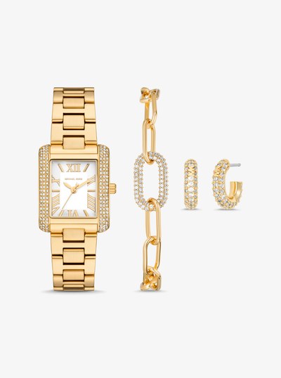 Petite Emery Gold-Tone Watch and Jewelry Gift Set in GOLD | Michael Kors