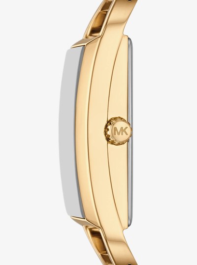 Mini Empire Pav&eacute; Gold-Tone Bangle Watch in GOLD | Michael Kors