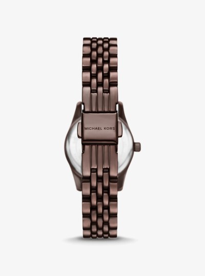 Petite Lexington Pav&eacute; Espresso-Tone Watch in CHOCOLATE | Michael Kors