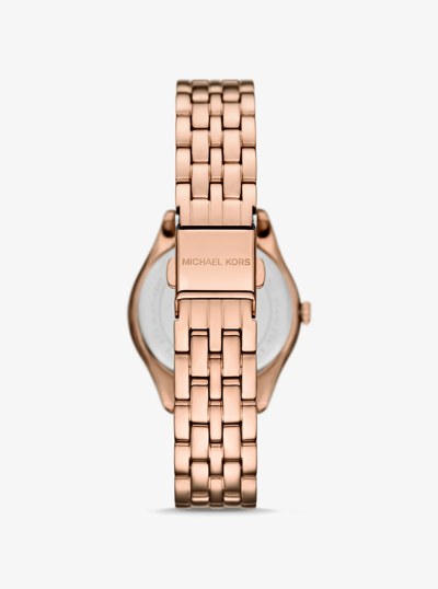 Mini Harlowe Pav&eacute; Rose Gold-Tone Watch in ROSE GOLD | Michael Kors