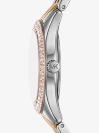 Mini Harlowe Pav&eacute; Tri-Tone Watch