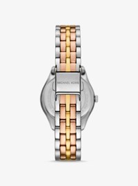 Mini Harlowe Pav&eacute; Tri-Tone Watch