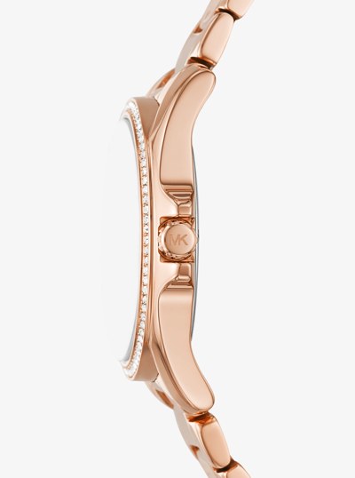 Kaycie Pav&eacute; Rose Gold-Tone Watch in ROSE GOLD | Michael Kors