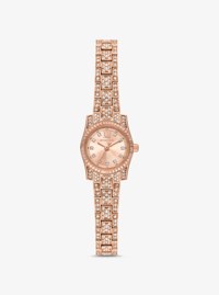 Reloj Lexington mini en tono dorado rosa con pav&eacute;