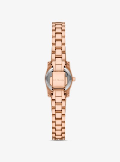 Mini Lexington Pav&eacute; Rose Gold-Tone Watch in ROSE GOLD | Michael Kors
