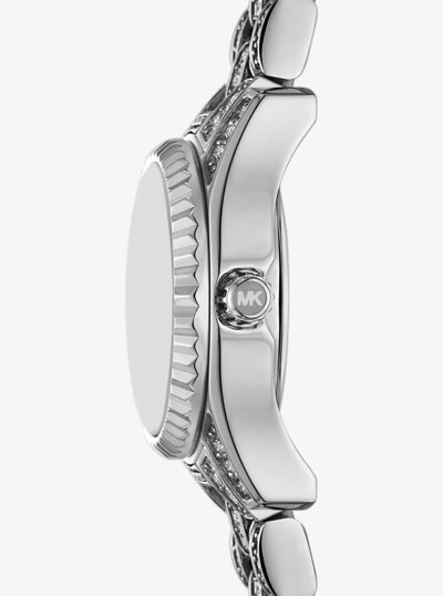 Reloj Lexington mini en tono plateado con pav&eacute; in PLATEADO | Michael Kors