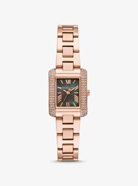 Mini Emery Pav&eacute; Rose Gold-Tone Watch