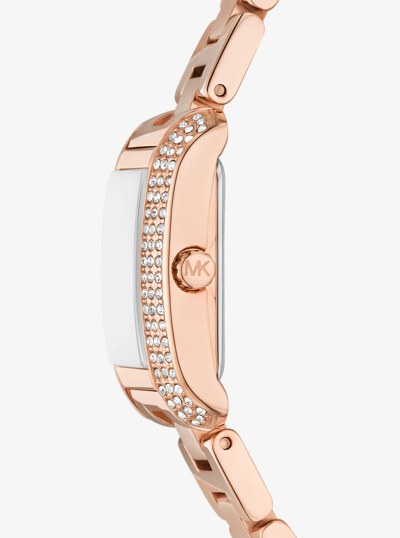 Montre Emery miniature de ton or rose &agrave; pav&eacute; in OR ROSE | Michael Kors