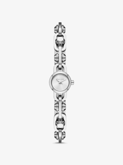 Mini Astor Link Silver-Tone Bracelet Watch in SILVER | Michael Kors