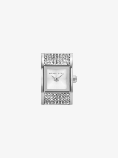 Darrington Pav&eacute; Silver-Tone Ring Watch in SILVER | Michael Kors