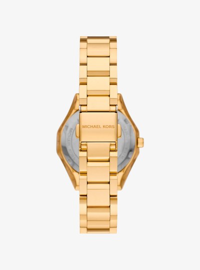 Mini Raquel Pav&eacute; Gold-Tone Watch in GOLD | Michael Kors