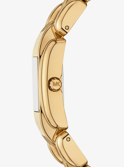 Mini Hally Pav&eacute; Gold-Tone Watch in GOLD | Michael Kors