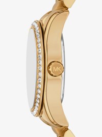 Mini Lexington Pav&eacute; Gold-Tone Watch