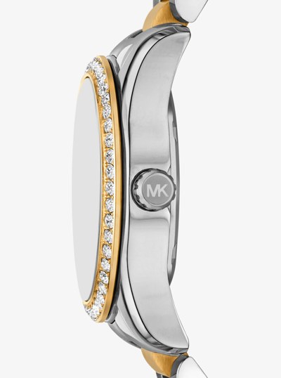 Mini Lexington Pav&eacute; Two-Tone Watch in TWO TONE | Michael Kors