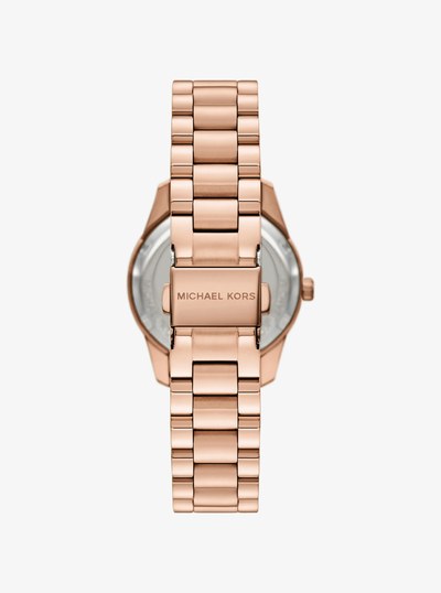 Mini Lexington Pav&eacute; Rose Gold-Tone Watch in ROSE GOLD | Michael Kors