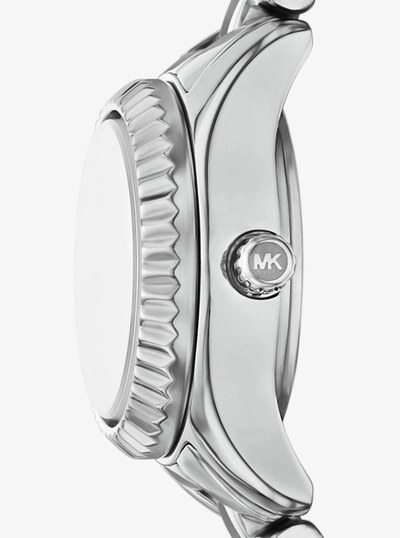 Petite Lexington Pav&eacute; Silver-Tone Watch and Jewelry Gift Set in SILVER | Michael Kors