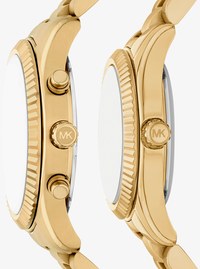 Set de relojes para &eacute;l y para ella Lexington en tono dorado